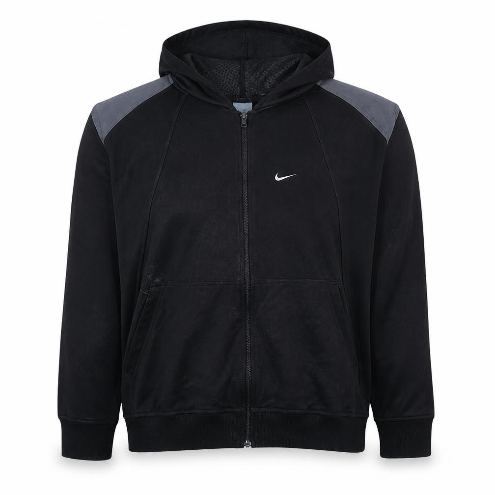 Nike Men's Black Full Zip Hoodie L Regular Fit Sports Fleece