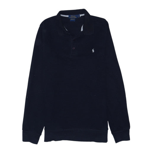 Polo Ralph Lauren Men's Black Long Sleeve Custom Fit Polo Shirt XL