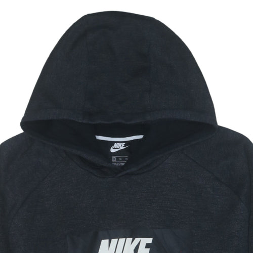Nike Womens Black XL Pullover Hoodie Sweatshirt with Logo