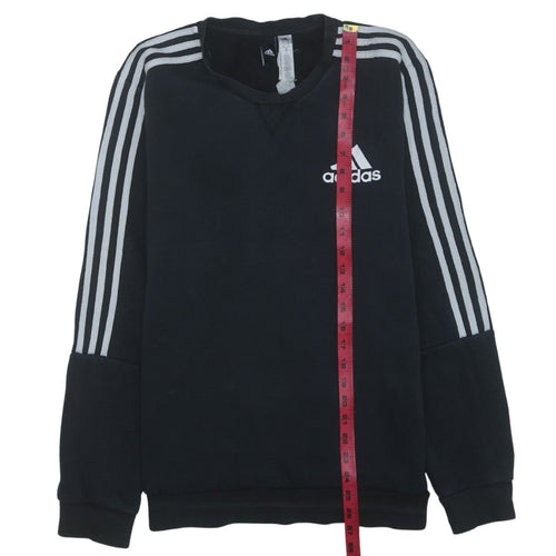 Adidas Men’s Black Sweatshirt M Pullover Crew Neck Logo Sportswear
