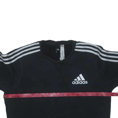 Adidas Men’s Black Sweatshirt M Pullover Crew Neck Logo Sportswear