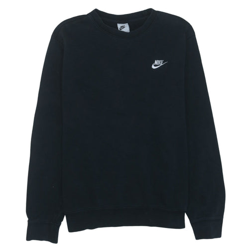 Nike Men's Black Embroidered Logo Crew Neck Sweatshirt M