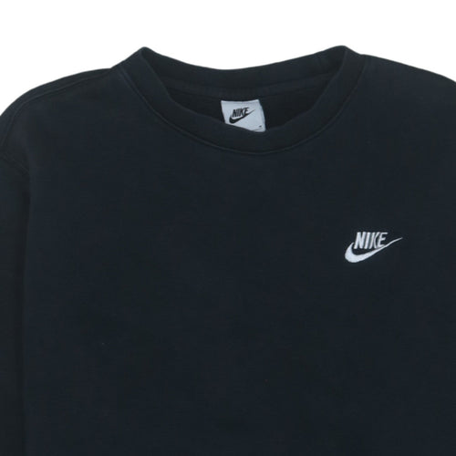 Nike Men's Black Embroidered Logo Crew Neck Sweatshirt M