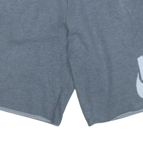 Nike Men's Grey Regular Fit Sweat Shorts Size L with Drawstring Waist