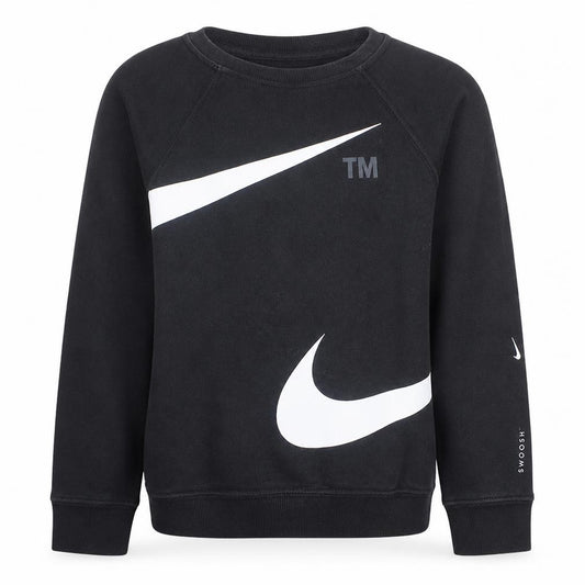 Nike Girls Black Sweatshirt L 13-14 Years Crew Neck Pullover Logo Fleece