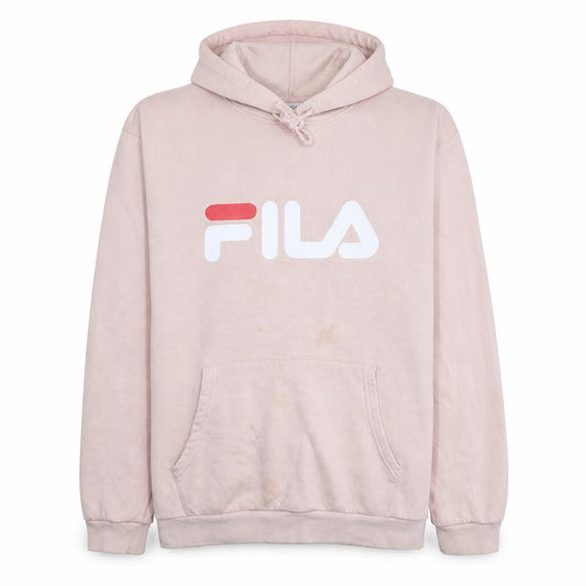 Front view of Fila Women's Pink Pullover Hoodie 3XL Cotton Blend Casual Sweatshirt