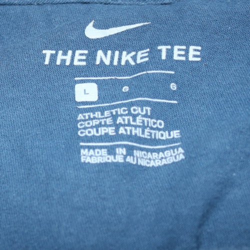 Nike Men's Blue Athletic Fit Logo T-Shirt Size L