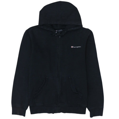 Champion Men's Black Full Zip Hoodie Medium Cotton Blend
