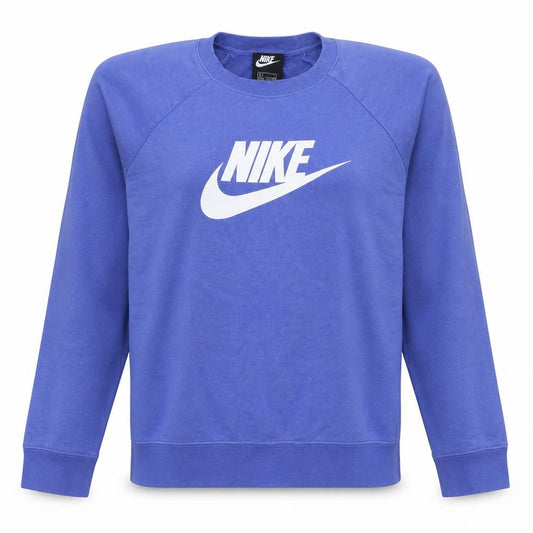 Front view of Nike Women’s Blue Crew Neck Pullover Sweatshirt, size L