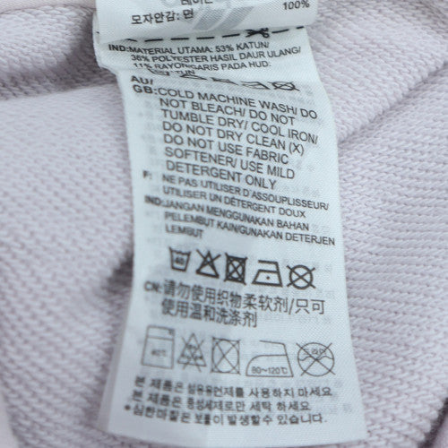 Adidas Womens Light Pink Pullover Hoodie Size L Cotton Blend