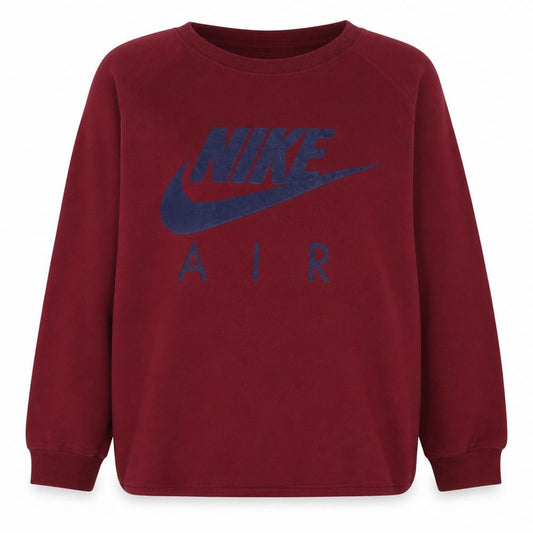 Front view of Nike Women’s Burgundy Cotton Crew Neck Pullover Sweatshirt L