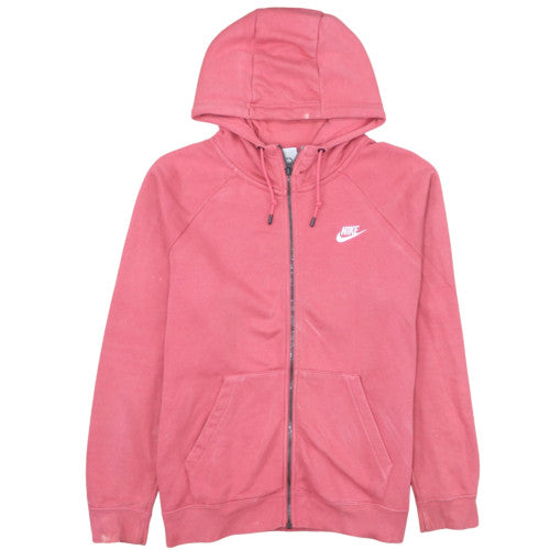 Nike Women's Pink Full Zip Hoodie L Soft Cotton Blend Casual
