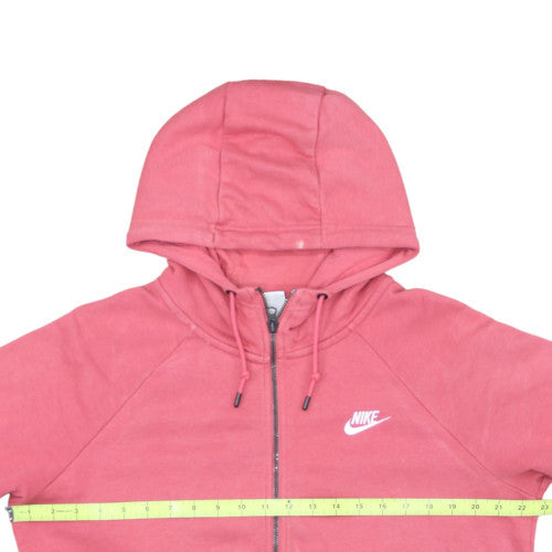 Nike Women's Pink Full Zip Hoodie L Soft Cotton Blend Casual