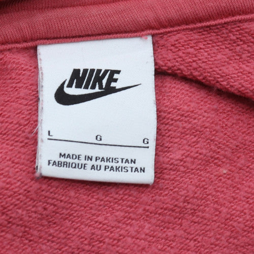 Nike Women's Pink Full Zip Hoodie L Soft Cotton Blend Casual