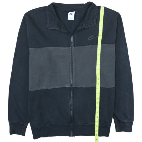 Nike Men's Black Full Zip Fleece Sweatshirt L Collared Regular Fit