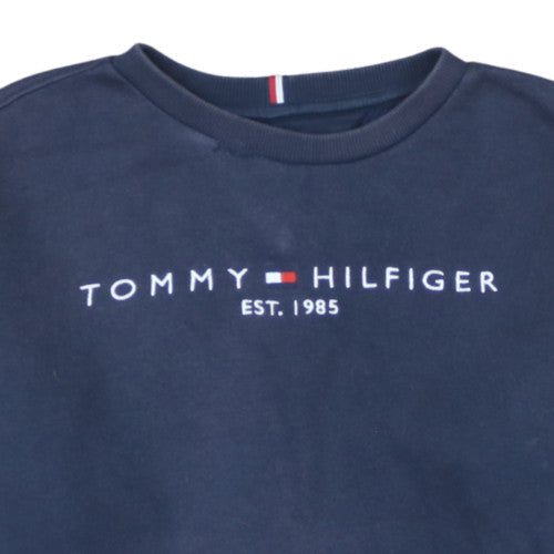 Tommy Hilfiger Boys Navy Sweatshirt Size 176 Classic Crew Neck Pullover