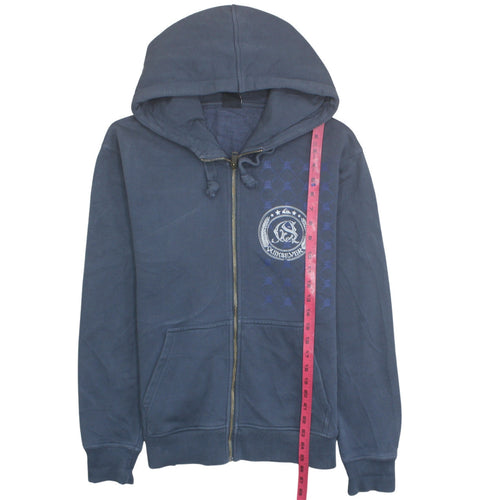 Quiksilver Men’s Blue Full Zip Hoodie M Regular Fit Cotton Blend