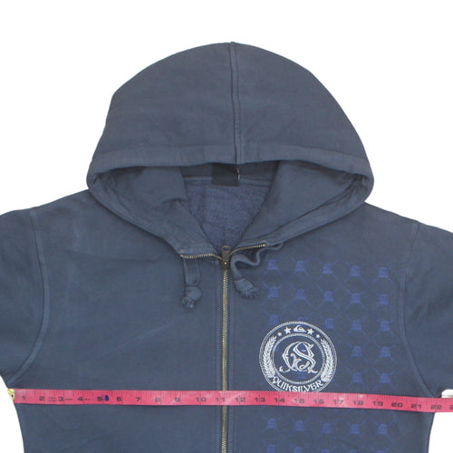 Quiksilver Men’s Blue Full Zip Hoodie M Regular Fit Cotton Blend