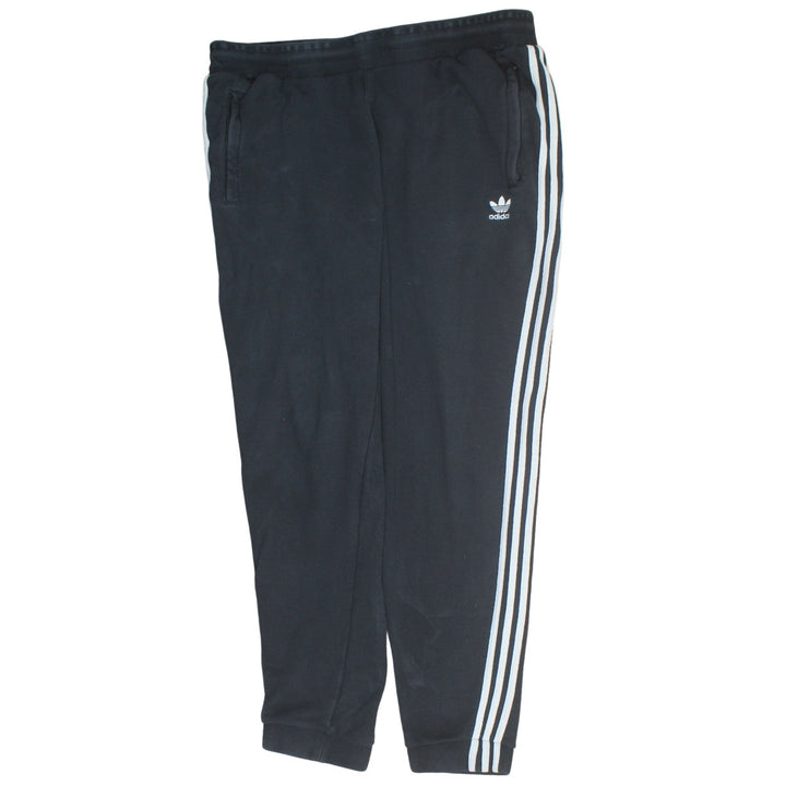 Adidas Mens Black XL Track Pants Tapered Striped Activewear