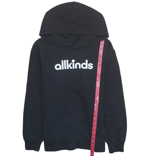 Allkinds Mens Black Medium Pullover Hoodie 100% Cotton Logo Print
