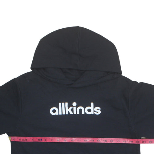 Allkinds Mens Black Medium Pullover Hoodie 100% Cotton Logo Print