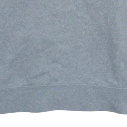 Nike Mens Grey M Crew Neck Pullover Sweatshirt Logo Zip Pocket