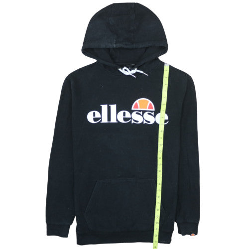 Ellesse Mens Black Pullover Hoodie S Regular Fit Logo Fleece