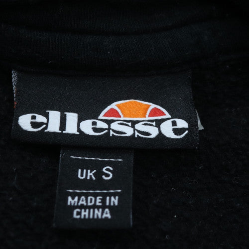 Ellesse Mens Black Pullover Hoodie S Regular Fit Logo Fleece