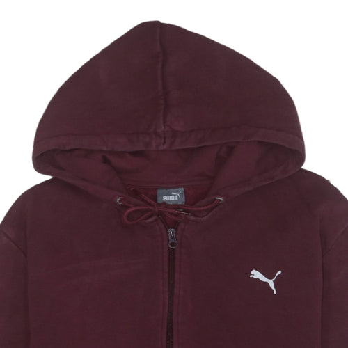 Puma Men's Brown Full Zip Hoodie Size L with Logo Detail