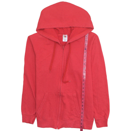 Fruit of the Loom Unisex Red Full Zip Hoodie 2XL Classic Fit