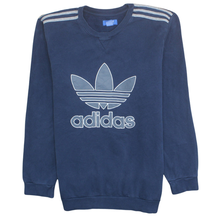 Adidas Mens Blue XL Crew Neck Pullover Sweatshirt Classic Logo