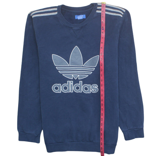 Adidas Mens Blue XL Crew Neck Pullover Sweatshirt Classic Logo