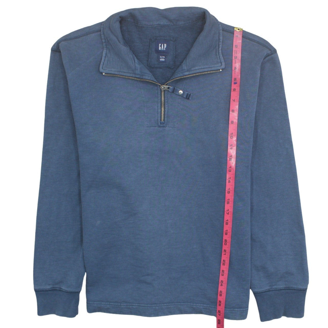 GAP Men's Blue XL 1/4 Zip Collared Sweatshirt Cotton Pullover