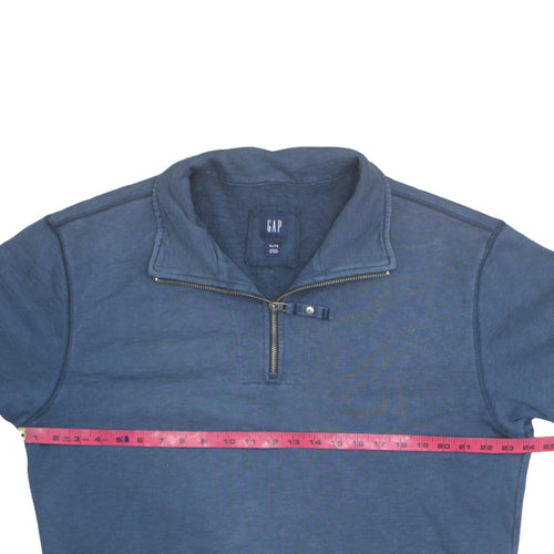 GAP Men's Blue XL 1/4 Zip Collared Sweatshirt Cotton Pullover