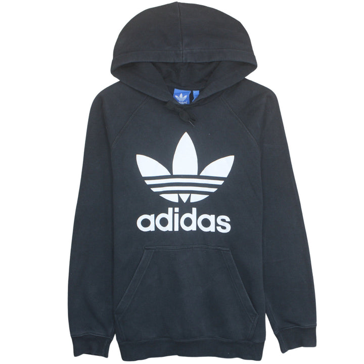 Adidas Mens Black Hoodie L Pullover Fleece Logo Hooded Sweatshirt