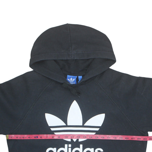 Adidas Mens Black Hoodie L Pullover Fleece Logo Hooded Sweatshirt