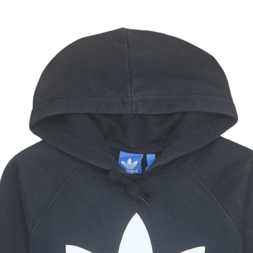 Adidas Mens Black Hoodie L Pullover Fleece Logo Hooded Sweatshirt