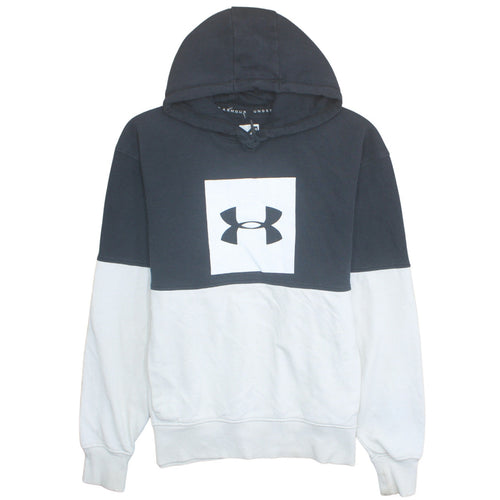Under Armour Men's Black White Pullover Hoodie Size L Regular Fit