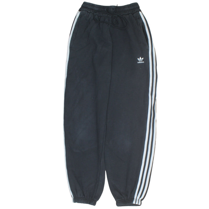 Adidas Womens Black Jogger Trousers Size 6 with Side Stripes