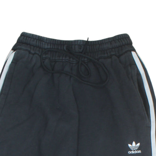 Adidas Womens Black Jogger Trousers Size 6 with Side Stripes