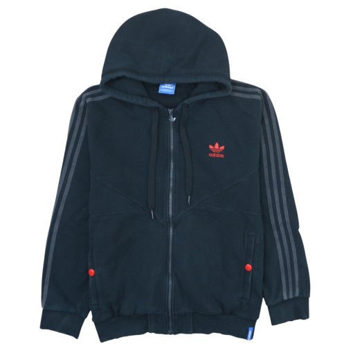 Adidas Men's Black Full Zip Hooded Sweatshirt L Regular Fit