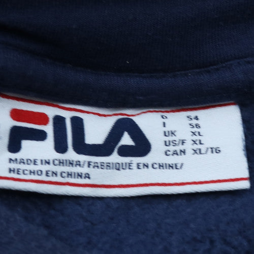 Fila Men's Blue XL Pullover Hoodie with Logo Design