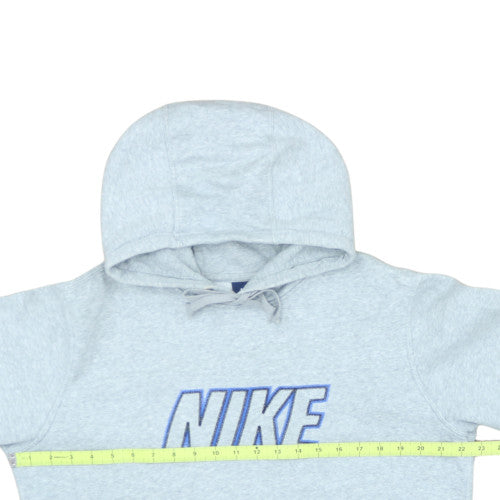 Nike Men Grey Pullover Hoodie Medium Cotton Blend Logo Sportswear