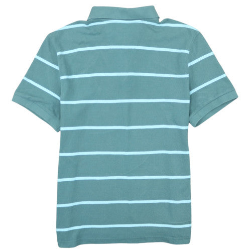 Nautica Men's Green Striped Cotton Blend Polo Shirt XL