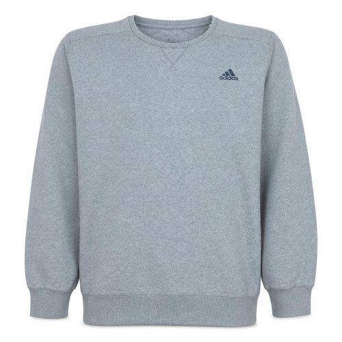 Adidas Mens Grey Crew Neck Pullover Sweatshirt Size L Sports Fleece