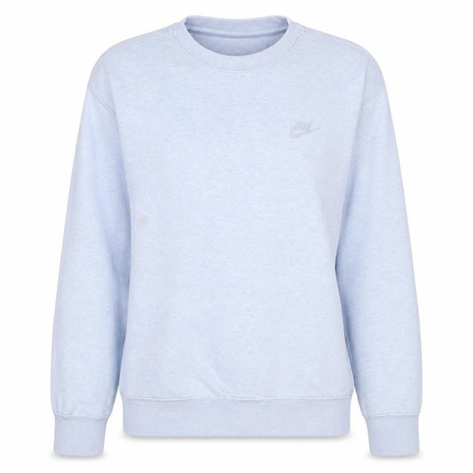 Front view of Nike women’s light grey cotton blend crew neck sweatshirt s