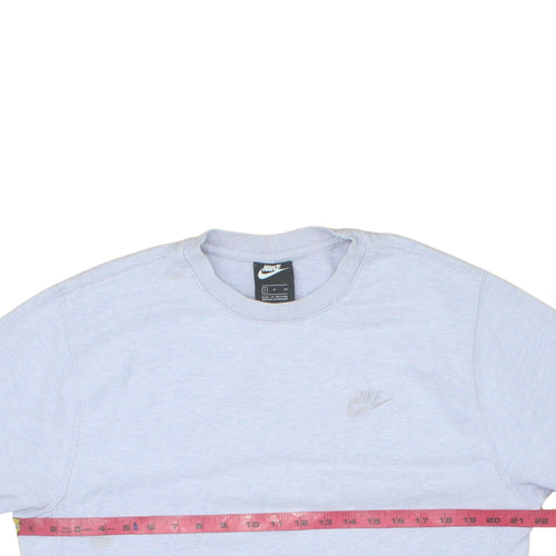 Nike Womens Light Grey Cotton Blend Crew Neck Sweatshirt S
