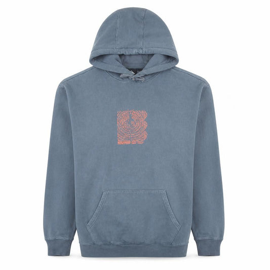 Front view of Quiksilver Men's Blue Pullover Hoodie Small Graphic Fleece