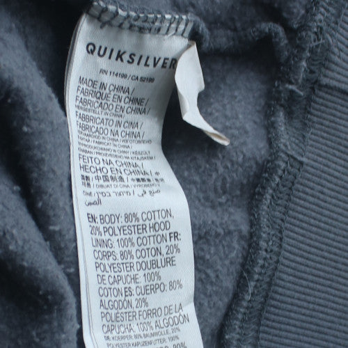 Quiksilver Men's Blue Pullover Hoodie Small Graphic Fleece