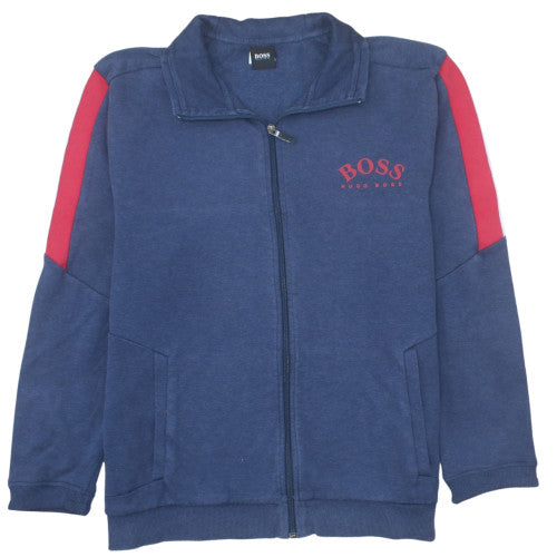 Hugo Boss Men's Blue Full Zip Sweatshirt XL Logo Detail